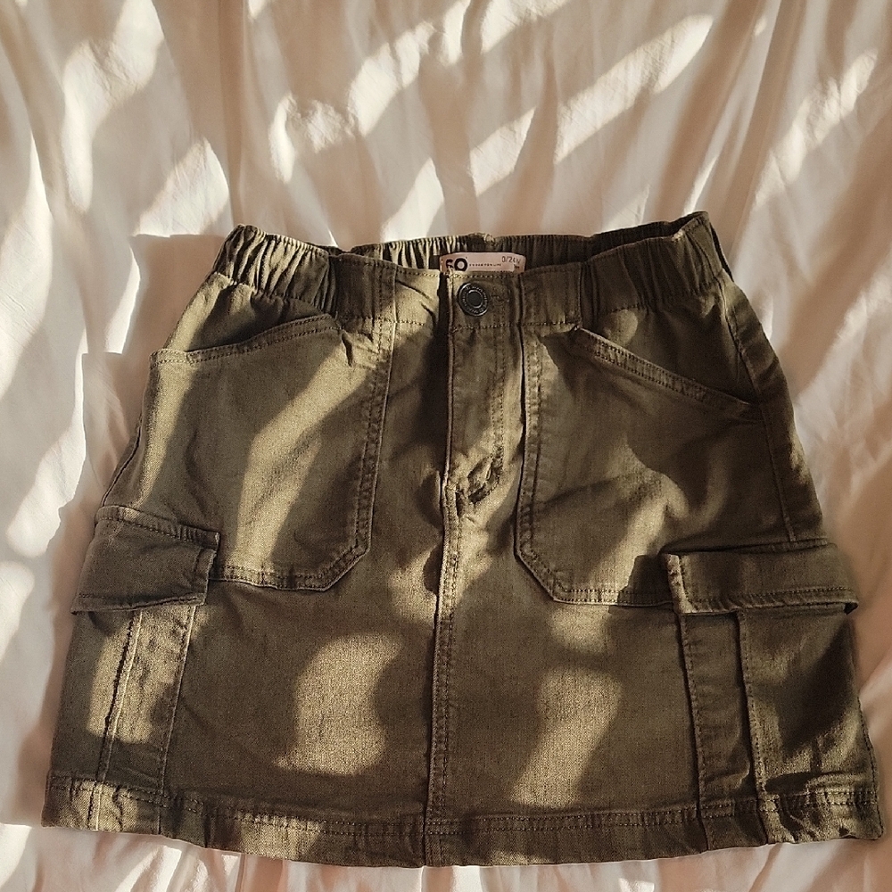 SO Olive Cargo Skirt Casual